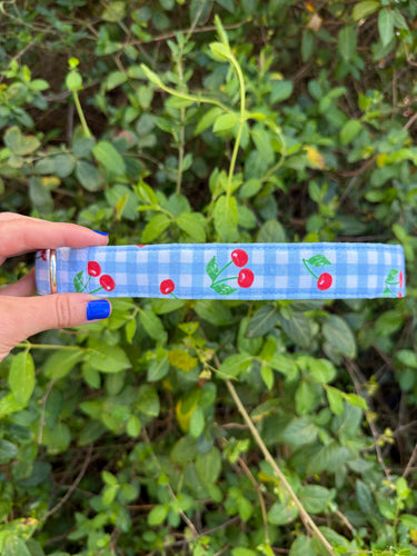 Cherries on Plaid Dog Collar