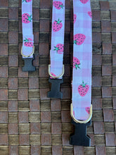Strawberry Plaid Dog Collar