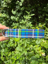 Green and Blue Plaid Dog Collar