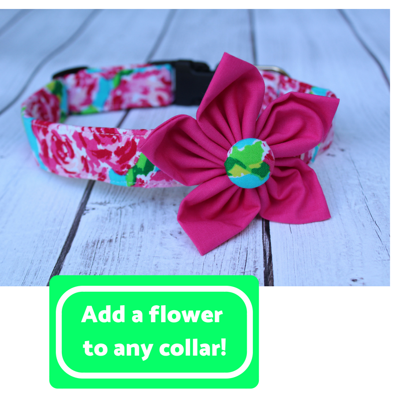 Custom Pink Flower Dog Collar – Loyal Collars