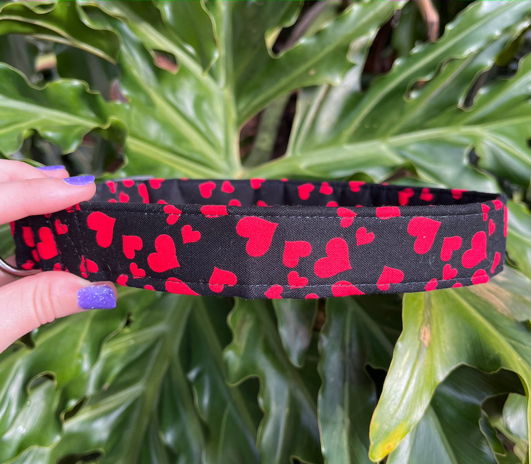 Red Hot Hearts Dog Collar