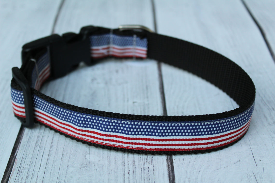 American Flag Nylon Dog Collar