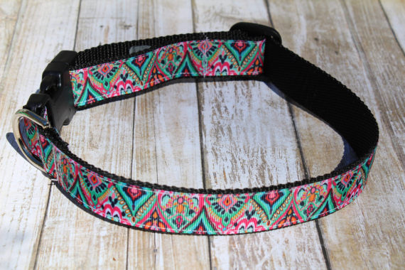Teal Tribal Lilly Inspired Dog Collar